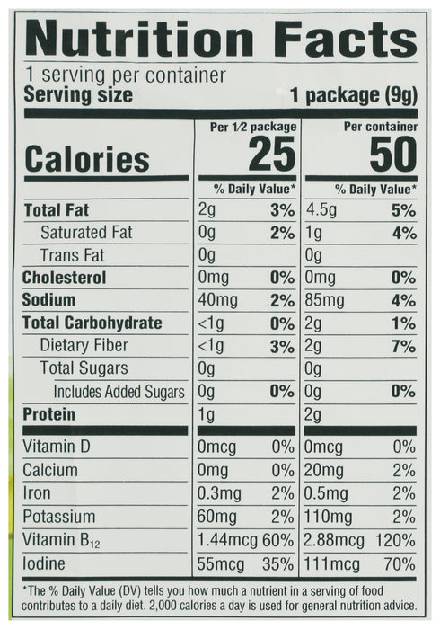 Roasted Seaweed Snacks, Sea Salt & Avo Oil, Org, 0.35 oz