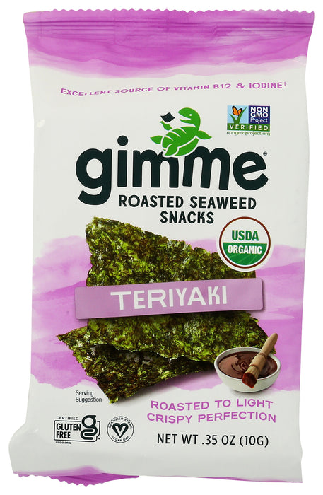 Roasted Seaweed Snacks, Teriyaki, Org, 0.35 oz