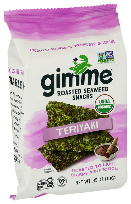 Roasted Seaweed Snacks, Teriyaki, Org, 0.35 oz