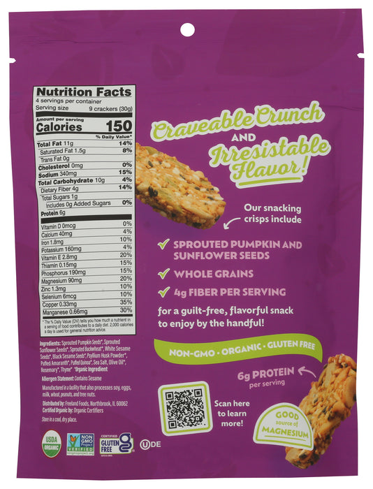 Snacking Crisps, Rosemary Olive Oil, Org, 4.25 oz