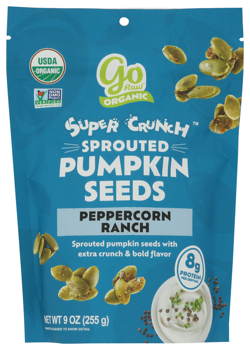 Super Crunch Pumpkin Seeds, Peppercorn Ranch, Org, 9 oz