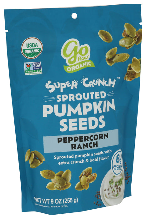 Super Crunch Pumpkin Seeds, Peppercorn Ranch, Org, 9 oz