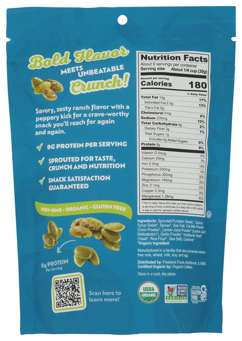 Super Crunch Pumpkin Seeds, Peppercorn Ranch, Org, 9 oz