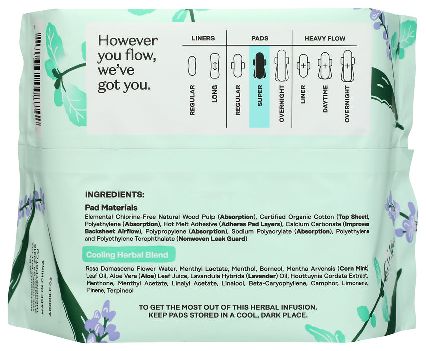 Super Pads w/ Wings, Mint Lavender, 16 ct