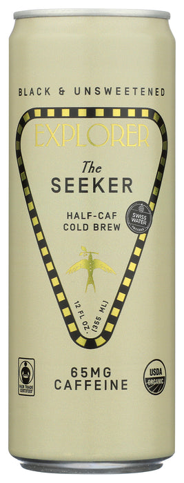 The Seeker Half-caf Coffee, Unsweetened, 12 fl oz
