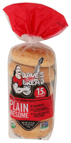 Awesome Bagel, Plain, Org, 16.75 oz