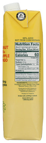Coconut Water, Pineapple & Mango, 33.8 fl oz