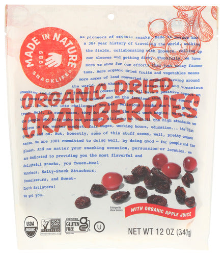 Cranberries Dried, Org, 12 oz