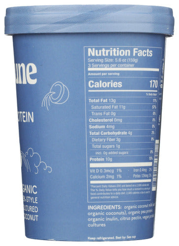 Cultured Coconut Yogurt Protein, Plain Unsweetened, Org, 16.8 oz