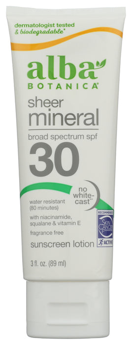 Sensitive Mineral Sunscreen 30, Fragrance Free, 3 oz