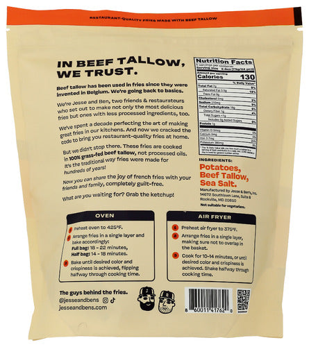 Potato Fries Tallow and Sea Salt, GF, 14 oz