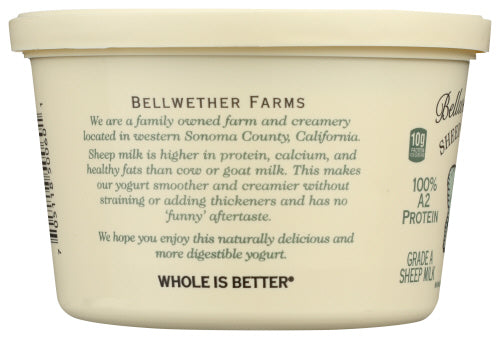 Sheep Milk Yogurt, Plain, Org, 16 oz