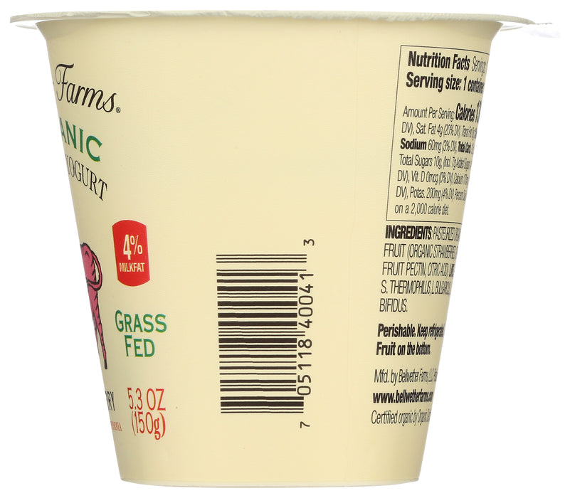 A2 Whole Milk Yogurt, Strawberry, Org, 5.3 oz
