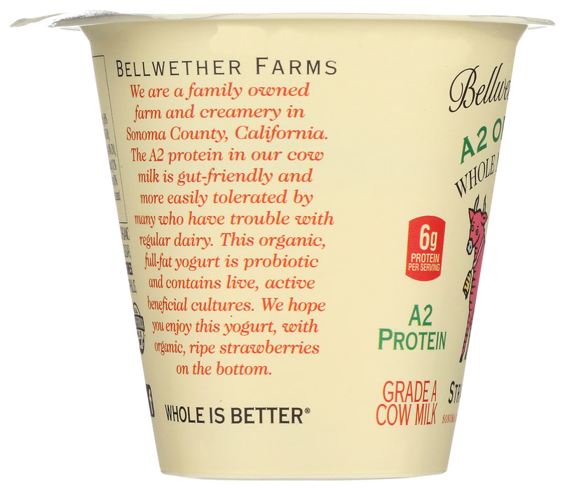 A2 Whole Milk Yogurt, Strawberry, Org, 5.3 oz