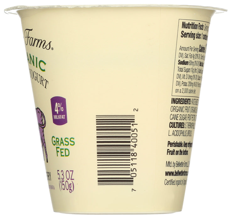 A2 Whole Milk Yogurt, Blackberry, Org, 5.3 oz