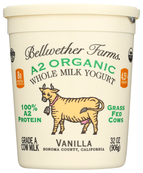 A2 Whole Milk Yogurt, Vanilla, Org, 32 oz