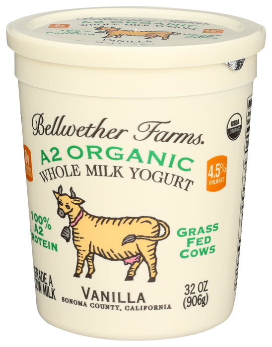A2 Whole Milk Yogurt, Vanilla, Org, 32 oz