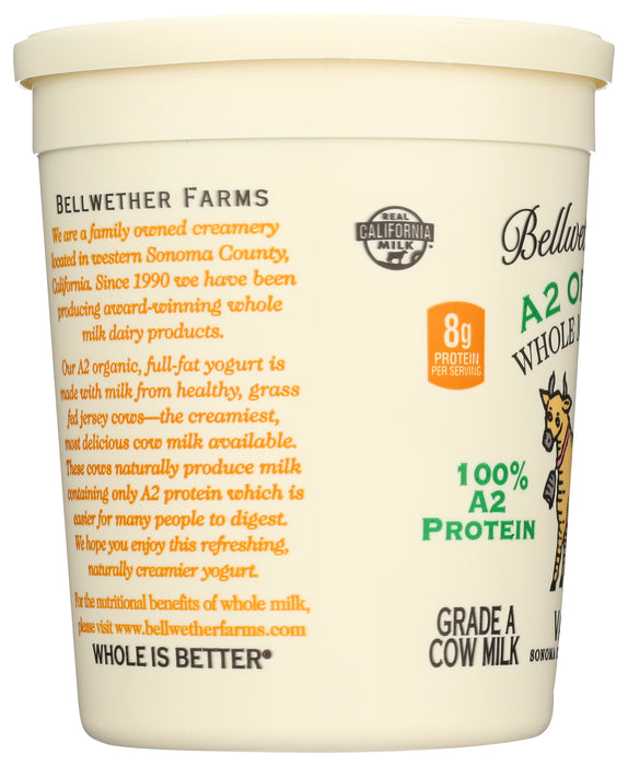 A2 Whole Milk Yogurt, Vanilla, Org, 32 oz