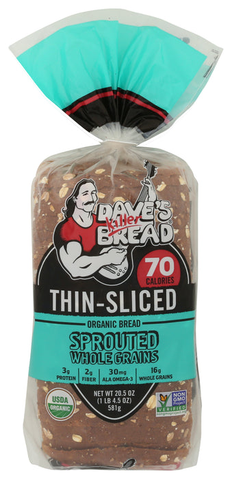 Sprouted Whole Grain Bread, Thin Sliced, Org, 20.5 oz