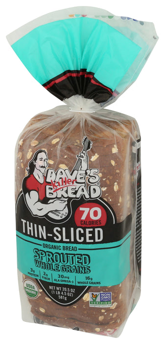 Sprouted Whole Grain Bread, Thin Sliced, Org, 20.5 oz