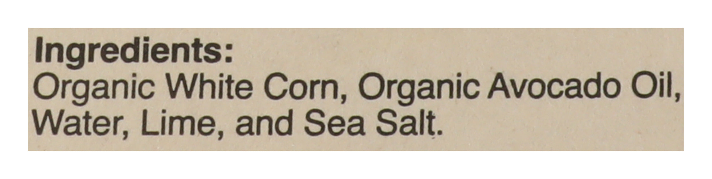 White Corn Tortilla Chips w/ Avocado Oil, Org GF, 7.5 oz