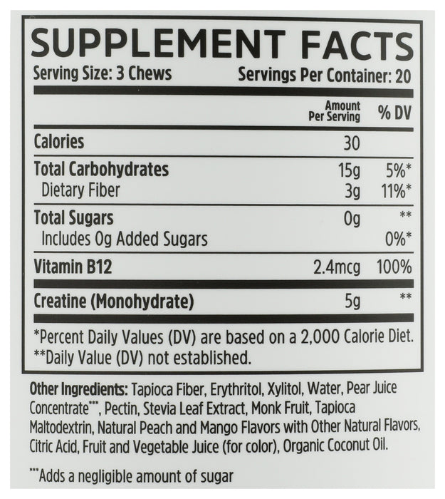 Creatine Chews, 5 gm, Peach Mango, 60 ct