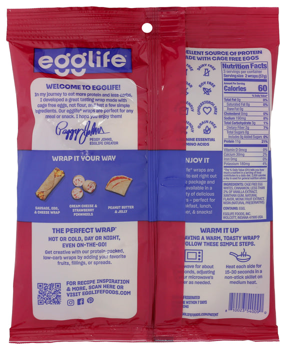 Egg White Wraps, Cinnamon, 6 oz