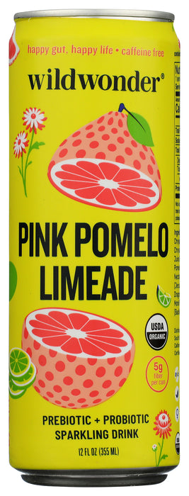 Pink Pomelo Limeade Pre+Probiotic Sparkling Drink, Org, 12 oz
