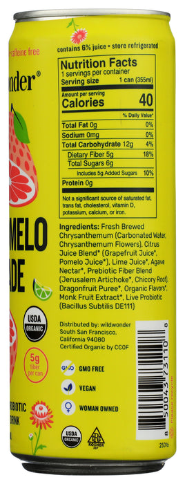Pink Pomelo Limeade Pre+Probiotic Sparkling Drink, Org, 12 oz