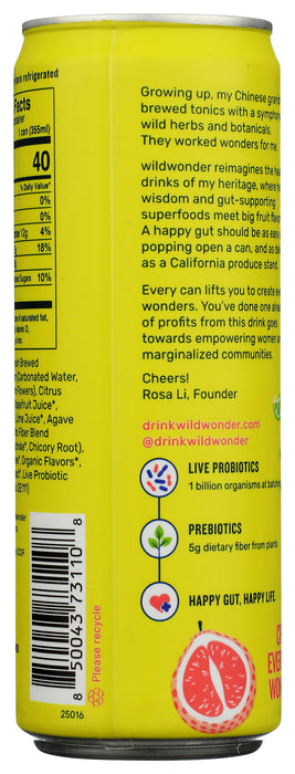 Pink Pomelo Limeade Pre+Probiotic Sparkling Drink, Org, 12 oz
