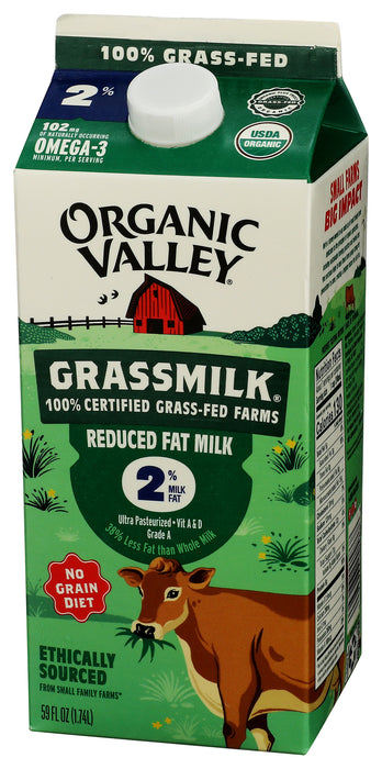 2% Reduced Fat Milk UP, Grassmilk Org, 59 fl oz