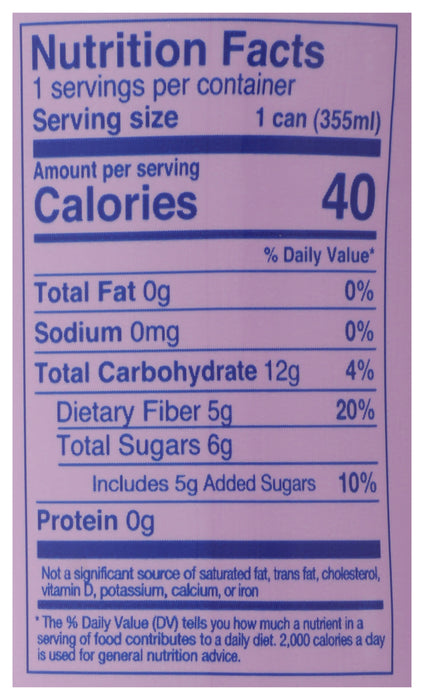 Blackberry Violet Pre+Probiotic Sparkling Drink, Org, 12 oz