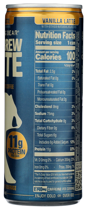 Cold Brew Vanilla Latte, High Protein, 8 fl oz
