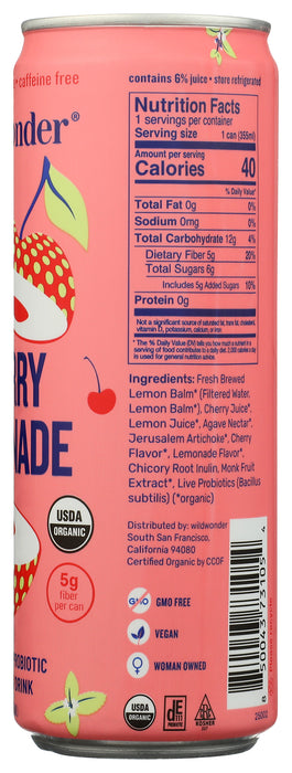 Cherry Lemonade Pre+Probiotic Sparkling Drink, Org, 12 oz