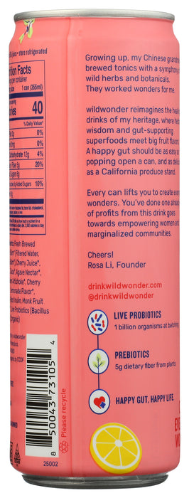 Cherry Lemonade Pre+Probiotic Sparkling Drink, Org, 12 oz