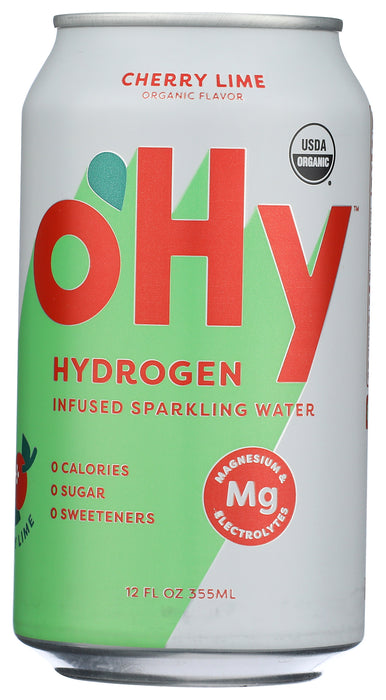 Hydrogen Infused Sparkling Water, Cherry Lime, Org, 12 fl oz
