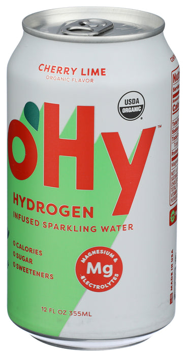 Hydrogen Infused Sparkling Water, Cherry Lime, Org, 12 fl oz
