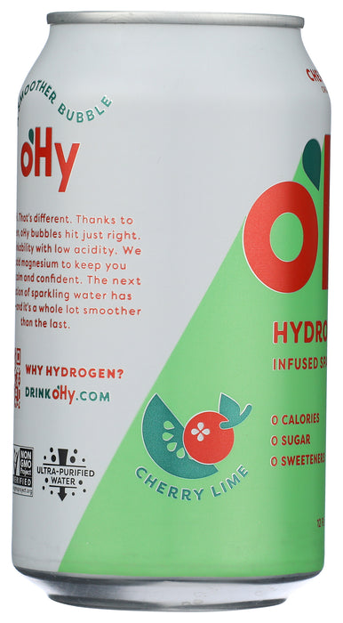 Hydrogen Infused Sparkling Water, Cherry Lime, Org, 12 fl oz