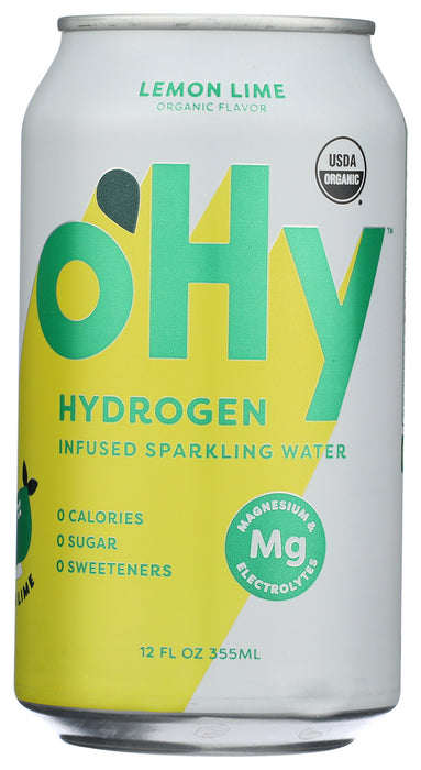Hydrogen Infused Sparkling Water, Lemon Lime, Org, 12 fl oz