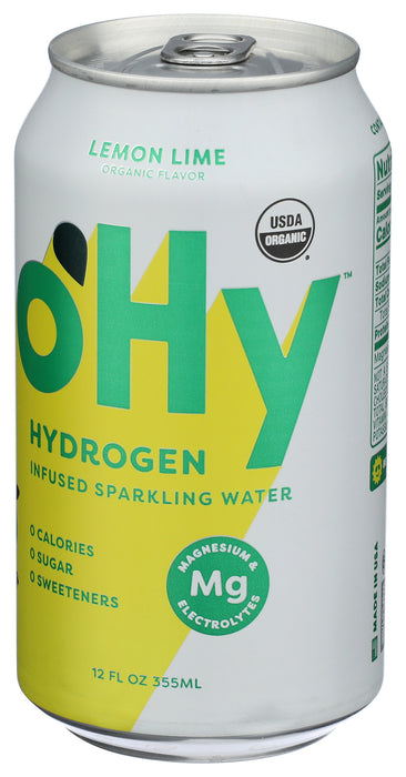 Hydrogen Infused Sparkling Water, Lemon Lime, Org, 12 fl oz