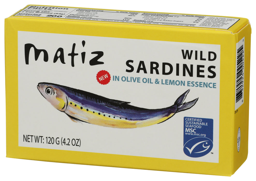 Wild Sardines in Olive Oil and Lemon Essence, 4.2 oz