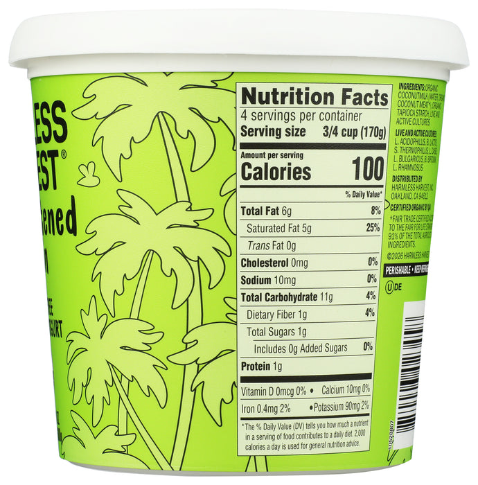 Coconut Yogurt, Unsweetened Plain, Org, 24 oz