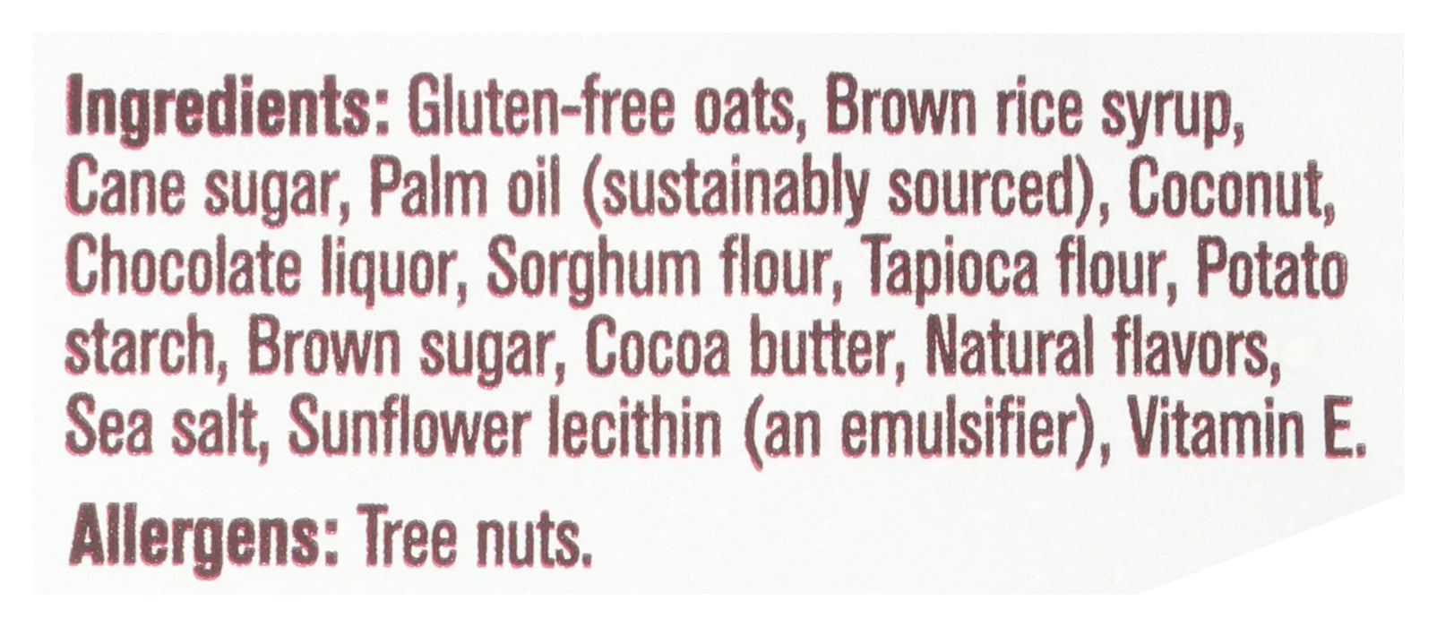Oatmeal Chocolate Chip Bites, V GF, 6 oz