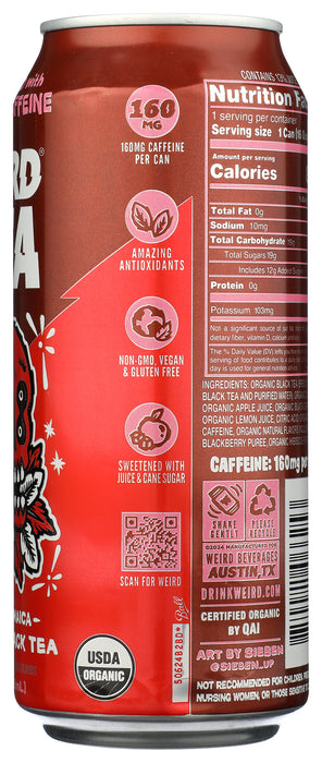 Yerba Mate Tea, Hibiscus Black Tea, Org, 16 fl oz