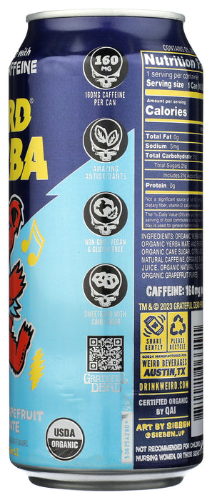 Yerba Mate Tea, Grateful Grapefruit, Org, 16 fl oz