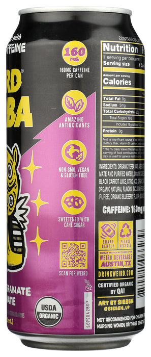 Yerba Mate Tea, Acai Pomegranate, Org, 16 fl oz
