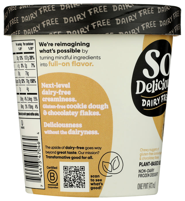 Dairy Free Ice Cream, Cookie Dough, 1 pint
