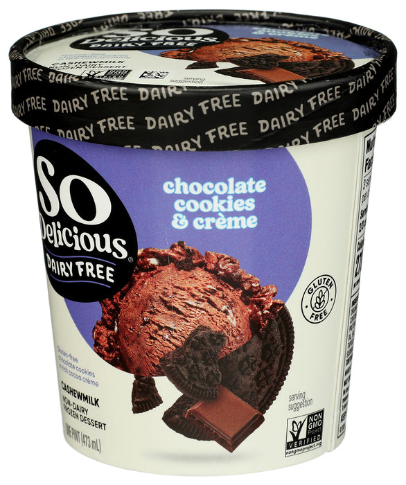 Cashew Milk Ice Cream, Chocolate Cookies & Cream, 16 oz