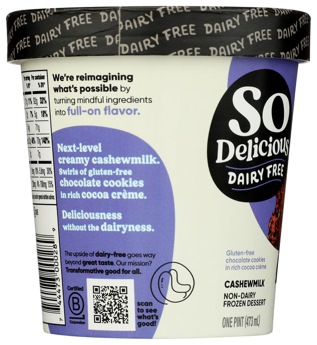 Cashew Milk Ice Cream, Chocolate Cookies & Cream, 16 oz