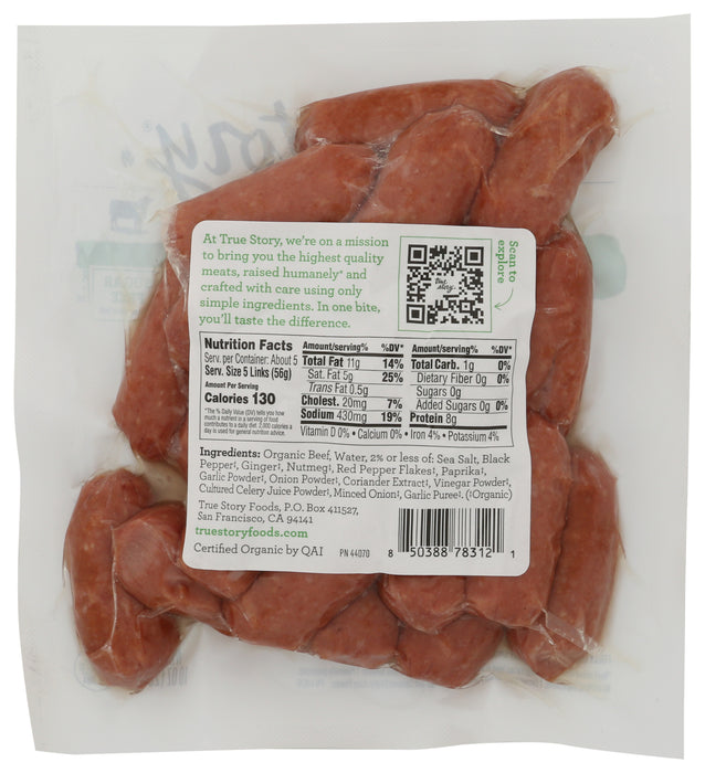 Hotdog, Grass Fed Uncured, Mini Beef, Org, 10 oz